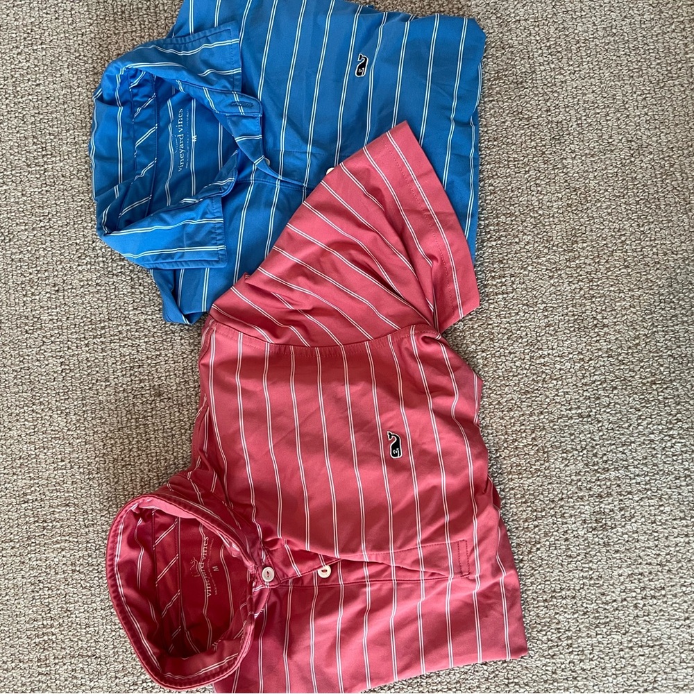 Vineyard Vines Striped Polo Shirts (set of 2)